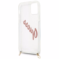 Guess Script Vintage iPhone 12 Pro Max 6.7" apvalks - rozā