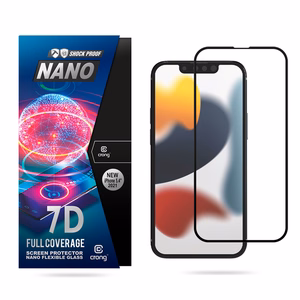Crong 7D Nano Flexible Glass 9H visu ekrānu pārklājošs hibrīdstikls iPhone 13 Mini