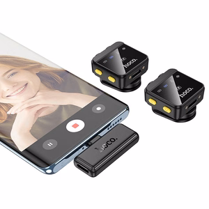 Микрофон петличный беспроводной Lightning / USB C Hoco 2 шт L17 черный