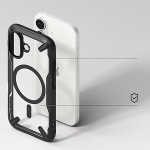 Ringke Fusion X magnētiskais MagSafe apvalks iPhone 17 - melns