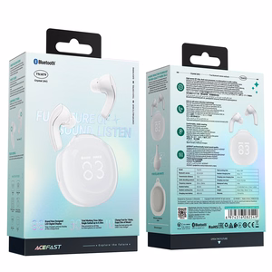 Acefast T9 Bluetooth 5.3 ieliekamās bezvadu austiņas - baltas