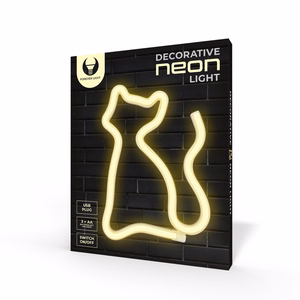 Neon LED Light CAT warm balts Bat + USB FLNE03 Forever Light