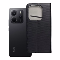 SMART CASE grāmatas tipa viedtālruņa apvalks XIAOMI Redmi Note 14 5G melns