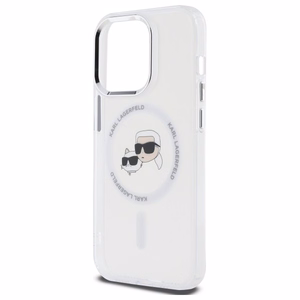 IML Metal Karl & Choupette Head MagSafe viedtālruņa apvalks iPhone 14 Pro Max - balts