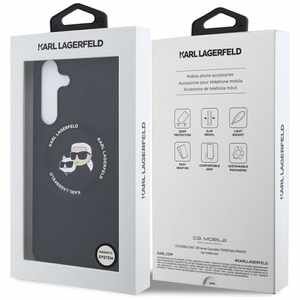 Karl Lagerfeld Silicone Karl & Choupette Heads MagSafe macins Samsung Galaxy S25 FE - melns