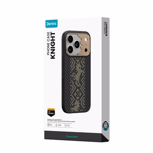 Melns Benks Magnetic Armor Pro Knight kevlara vāciņš ar metāla rāmi (C.K.FL.AP.GD.B072), paredzēts iPhone 18 Pro / iPhone 17 Pro ar Camera Control pogu