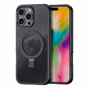 Dux Ducis Aimo Mag vāciņš ar magnētisko gredzenu un statīvu iPhone 17 Pro Max – melns