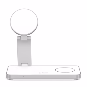 Tech-Protect QI15W-A47 MagSafe 3in1 indukcijas lādētājs + USB-C kabelis - balts