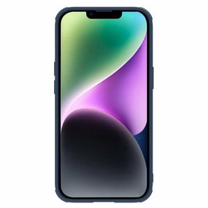 Nillkin Textured S Case для iPhone 14, бронированный чехол с защитой камеры, синий