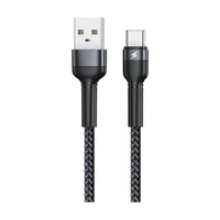 USB kabelis Remax RC-124a no USB-A uz USB-C 1,0 m melns