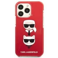 Karl Lagerfeld Karl & Choupette Head viedtālruņa apvalks iPhone 13 Pro / iPhone 13 - sarkans