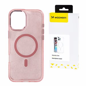 Wozinsky Glitter Чехол с MagSafe для Samsung Galaxy S25+ - розовый с блёстками