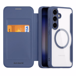 Dux Ducis Skin X Pro viedtālruņa apvalks Samsung S24+ ar magnētisko gredzenu un atloku - zils