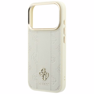 Guess Stripe Peony 4G Logo MagSafe maciņš modelim iPhone 18 Pro / 17 Pro – krāsa: bēša