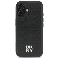 DKNY atkārtota raksta logotipa magnētiskais viedtālruņa apvalks iPhone 16 - melns