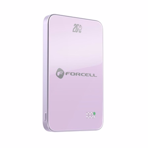 Portatīvais lādētājs saderīgs ar MagSafe Forcell F-Energy SuperSlim F5K8 QC4.0 PD3.0 15W 5000 mAh violets