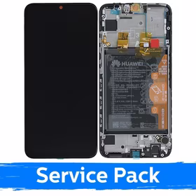 LCD Displejs Saderīgs ar Huawei P Smart 2019 Melns Ar Frame (Service Pack)