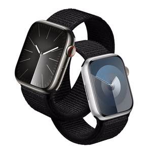 Crong Nylon Reflex Sport siksniņa Apple Watch 38 / 40 / 41 / 42 mm, melna