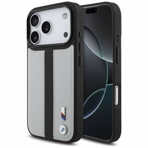 BMW M Perforētā Strīpas Logo Magnētiskais Viedtālruņa apvalks iPhone 17 Pro - pelēks