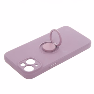 Viedtālruņa apvalks ar pirksta turētāju iPhone 15 Pro 6,1" gaiši violetā krāsā