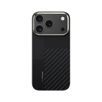 Benks Montage magnētiskais Armor Air Kevlar viedtālruņa apvalks ar metāla rāmi 600D+1500D (MB70) Iphone 17 Pro Max melns