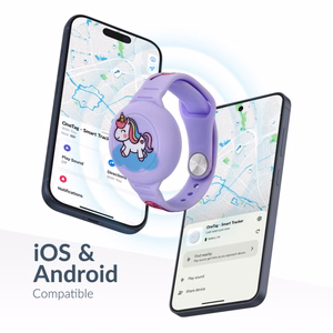 Beeep OneTag meklēšanas ierīce ar silikona aproci bērniem, Unicorn, Apple Find My / Android