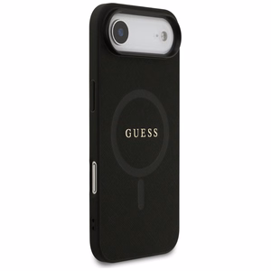 Guess Saffiano Classic Logo Magnētiskais viedtālruņa apvalks iPhone Air - melns