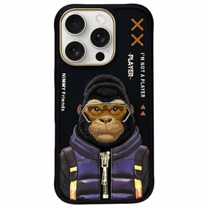 Nimmy Cool&Cute 2.0 Pērtiķa viedtālruņa apvalks iPhone 16 Pro Max - melns