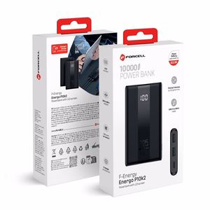Forcell portatīvais lādētājs F-Energy Energo P10K2 QC3.0 PD 3A 22,5W 10000 mAh melns