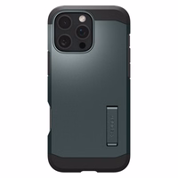 Spigen Tough Armor Magnētiskais viedtālruņa apvalks ar statīvu iPhone 16 Pro - zaļš