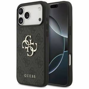 Guess 4G ar lielu logotipu viedtālruņa apvalks iPhone 17 Pro Max - melns