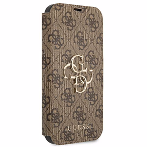 Guess GUBKP13X4GMGBR iPhone 13 Pro Max 6.7" brūns/brūns grāmatas tipa apvalks 4G Big Metal Logo
