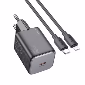 Lādētājs Hoco USB-C QC PD 20W + kabelis USB-C uz Lightning N40 melns