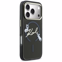 Karl Lagerfeld IML Choupettes Karl Script Logo MagSafe Maciņš for iPhone 17 Pro - melns