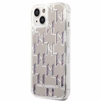 Karl Lagerfeld KLHCP14MLMNMS iPhone 14 Plus 6.7 "cietais apvalks sudraba / sudraba Šķidrais Spīdumu Monogramma