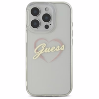 Guess IML Heart viedtālruņa apvalks iPhone 16 Pro - caurspīdīgs