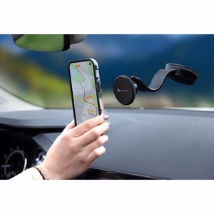 Магнитный автомобильный держатель телефона совместимый с MagSafe Forcell F-Grip MagFlex лобовое стекло / приборная панель чёрный