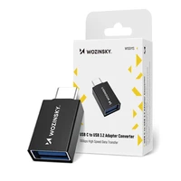 Wozinsky W10GY1S USB-C - USB-A 3.2 10Gb/s adapteris - melns