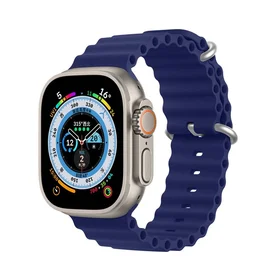 DUX DUCIS siksniņa OCEAN WAVE silikona Apple Watch 42 / 44 / 45 mm zila
