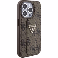 Guess viedtālruņa apvalks ar statīvu Grip Stand 4G Triangle Strass iPhone 15 Pro Max - brūns
