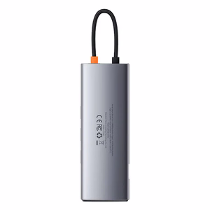 Hub 9in1 Baseus Metal Gleam sērija, USB-C uz 3x USB 3.0 + HDMI + USB-C PD + Ethernet RJ45 + microSD/SD + VGA