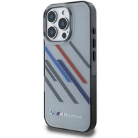 BMW Motosport IML nejaušas svītras iPhone 16 Pro Max apvalks - pelēks