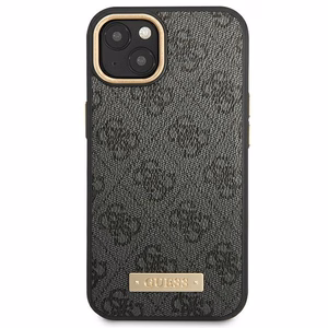 Guess GUHMP14MU4GPRK iPhone 14 Plus 6.7 "melns / melns cietais apvalks 4G logotipa plāksne Magnētiskais