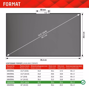 DISPLEX Privacy Safe Uni (Frameless) 15,6", 16:9