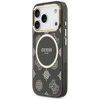 Guess IML Peony Dot MagSafe Maciņš for iPhone 17 Pro - melns