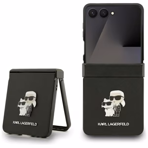 KARL LAGERFELD viedtālruņa apvalks SAMSUNG Z Flip7 KLHCZF7SAPKCNPK (Saffiano KC PIN) melns