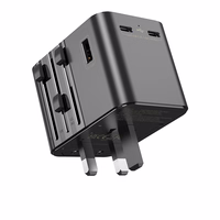 JELLICO universāls ceļojumu adapteris S9 PD 2xUSB-C + 1xUSB 3.4A Max 2500W melns