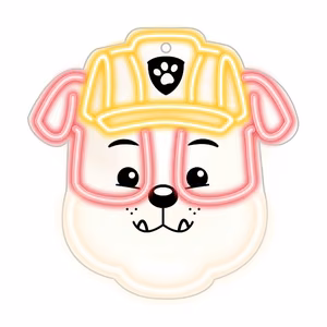 Hanging neon LED Paw Patrol on plexiglass - Rubble OW-130446