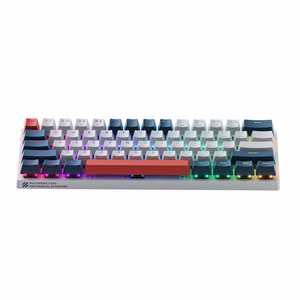 Machenike K500-B61 Vadu mehāniskā spēļu tastatūra ar apgaismojumu, Red Switch - balts un zils