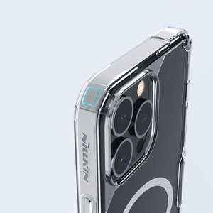 Nillkin Nature Pro magnētiskais bruņotais viedtālruņa apvalks ar MagSafe iPhone 15 Pro - balts